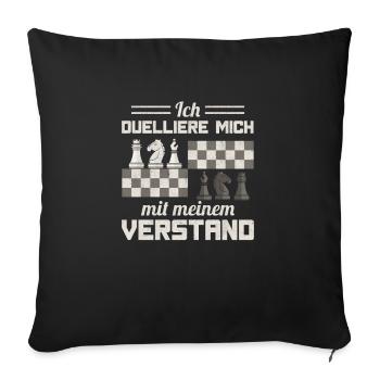 Schach Geschenk Schachspiel Duell Schachmatt - Sofakissenbezug 45 x 45 cm - Schwarz - Vorne