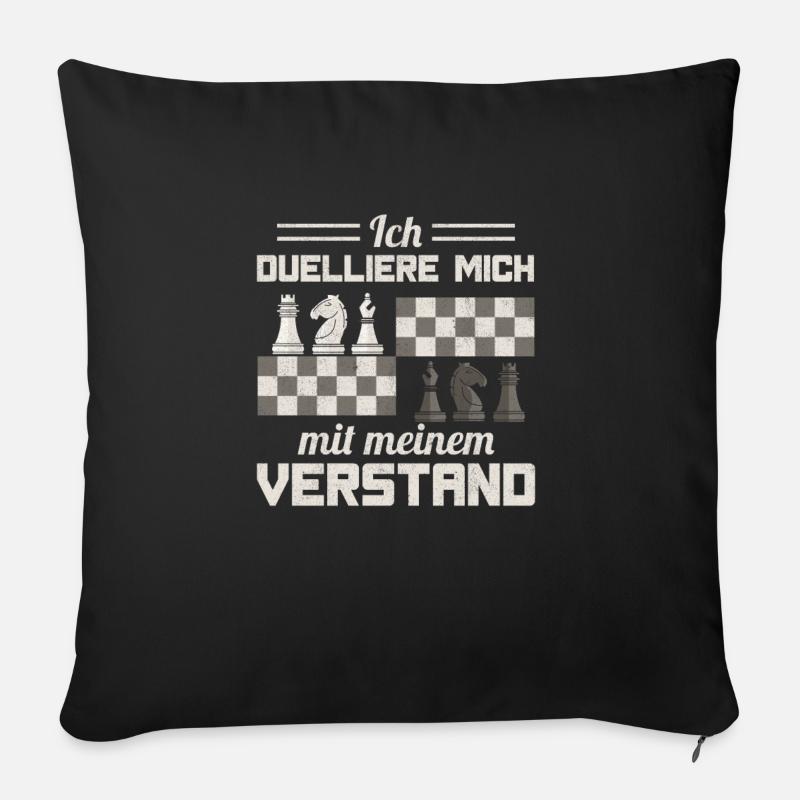 Schach Geschenk Schachspiel Duell Schachmatt - Sofakissenbezug 45 x 45 cm - Schwarz