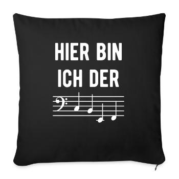 Bassschlüssel Bassist Musiker Noten Bass Chef - Sofakissenbezug 45 x 45 cm - Schwarz - Vorne