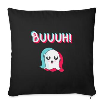 tiktok ghost, halloween trend - Sofa pillowcase 17,3'' x 17,3'' (45 x 45 cm) - black - Front