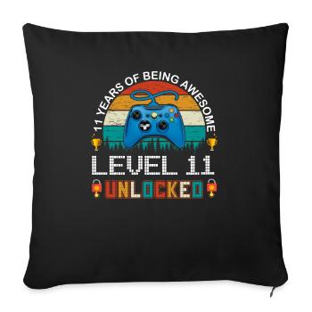 11e anniversaire Gamer Gamer Gift Controller - Housse de coussin décorative 45 x 45 cm - noir - Devant