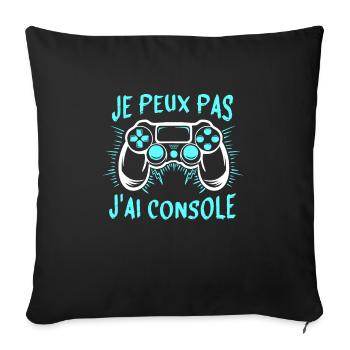 je peux pas j'ai console - Housse de coussin décorative 45 x 45 cm - noir - Devant