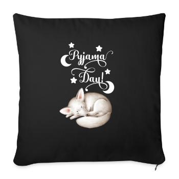 Nightgown pajamas pajamas sleeping late risers - Sofa pillowcase 17,3'' x 17,3'' (45 x 45 cm) - black - Front