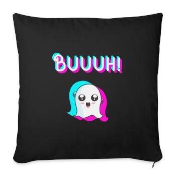 tiktok ghost, halloween trend - Sofa pillowcase 17,3'' x 17,3'' (45 x 45 cm) - black - Front