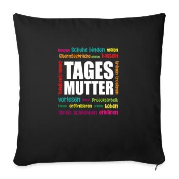 Tagesmutter Tagesmutti Kindertagesmutter - Sofakissenbezug 45 x 45 cm - Schwarz - Vorne