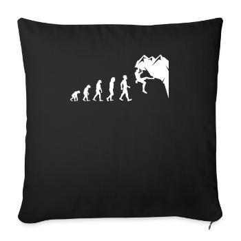 Rock Climbing For Rock Climber Funny Evolution - Sofa pillowcase 17,3'' x 17,3'' (45 x 45 cm) - black - Front