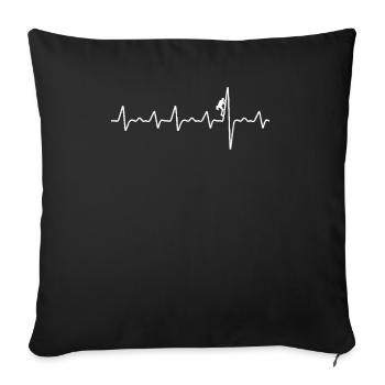 Mountain Climbing Rock Climbing Heartbeat - Sofa pillowcase 17,3'' x 17,3'' (45 x 45 cm) - black - Front