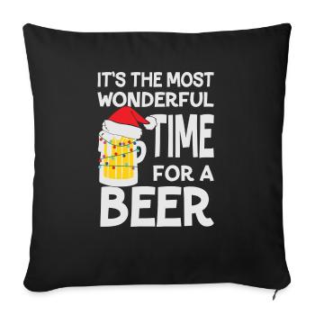 It's the most wonderful time for a beer xmas - Sofakissenbezug 45 x 45 cm - Schwarz - Vorne