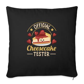 Official Cheesecake Tester Cute Cheese Cake Day - Sofa pillowcase 17,3'' x 17,3'' (45 x 45 cm) - black - Front