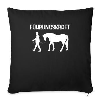 Cooles Pferdehemd - Führungskraft Pferde Reiter - Sofakissenbezug 45 x 45 cm - Schwarz - Vorne