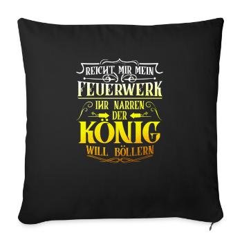 Feuerwerk Böllern Knallen Rakete Silvester Motiv - Sofakissenbezug 45 x 45 cm - Schwarz - Vorne