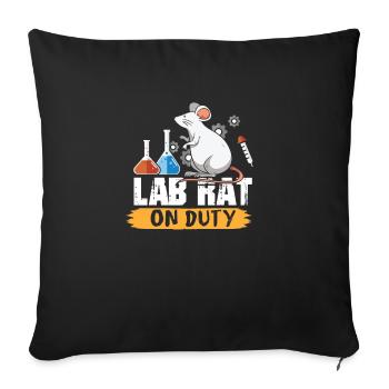 Laboratory rat working science shirt design - Sofa pillowcase 17,3'' x 17,3'' (45 x 45 cm) - black - Front