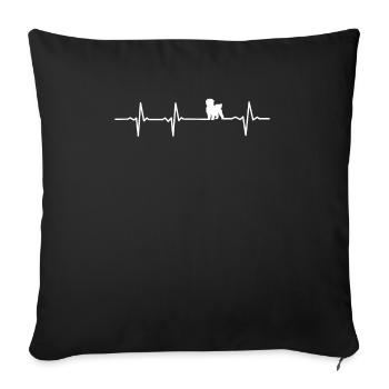Cadeau pour animaux de compagnie de pouls de chien maltais - Housse de coussin décorative 45 x 45 cm - noir - Devant