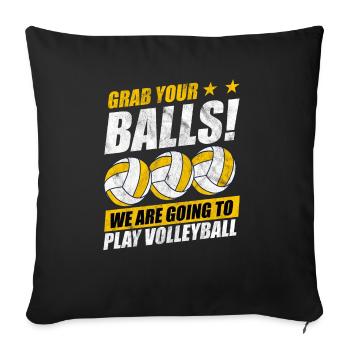 volley- - Housse de coussin décorative 45 x 45 cm - noir - Devant