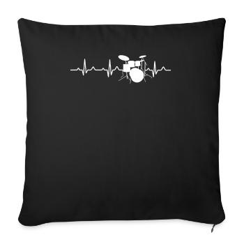 Drums Heartbeat Drummer Music Band - Sofa pillowcase 17,3'' x 17,3'' (45 x 45 cm) - black - Front