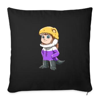 T-Rex Nonbinary und Genderqueer Geschenk - Sofakissenbezug 45 x 45 cm - Schwarz - Vorne