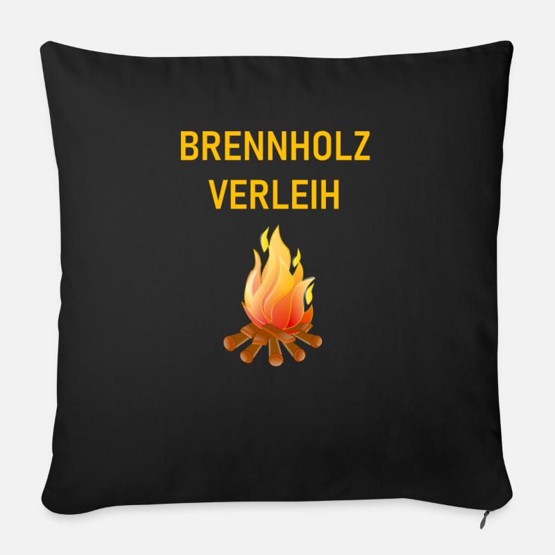 brennholz verleih - Sofakissenbezug 45 x 45 cm - Schwarz