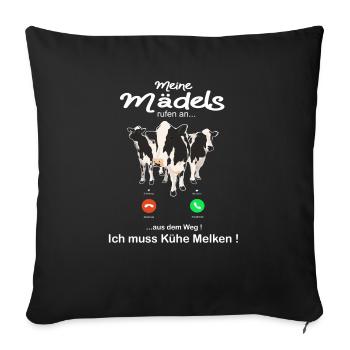 Kühe Landwirt Bauer Kuh Design Geschenkidee - Sofakissenbezug 45 x 45 cm - Schwarz - Vorne