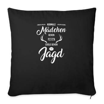 Jäger Jagd Drückjagd Hirsch Jäger Geschenk - Sofakissenbezug 45 x 45 cm - Schwarz - Vorne