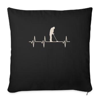 metal detection heartbeat for metal detector - Sofa pillowcase 17,3'' x 17,3'' (45 x 45 cm) - black - Front