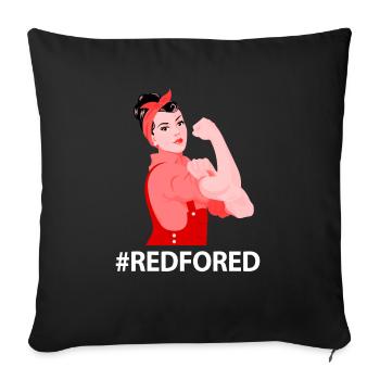 Red Girl for Strong Woman Red Apple Design Fun Gif - Sofa pillowcase 17,3'' x 17,3'' (45 x 45 cm) - black - Front