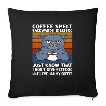 Coffee spelt backwards is eeffoc Design - Sofa pillowcase 17,3'' x 17,3'' (45 x 45 cm) - black - Front