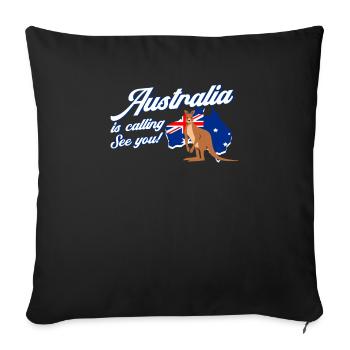 Australia is calling Australia kangaroo gift - Sofa pillowcase 17,3'' x 17,3'' (45 x 45 cm) - black - Front