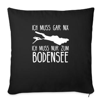 Bodensee See Kontanz Süddeutschland Geschenkidee - Sofakissenbezug 45 x 45 cm - Schwarz - Vorne
