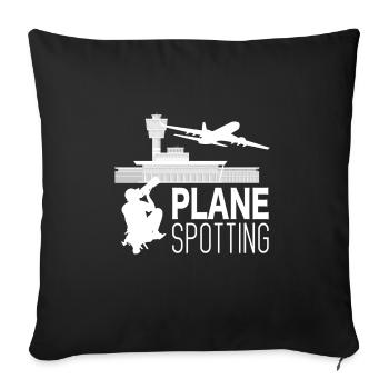 Planespotting Planespotter Photographer Gift - Sofa pillowcase 17,3'' x 17,3'' (45 x 45 cm) - black - Front