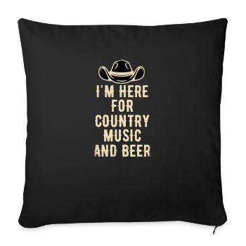 Country Music Line Dance Western Dance - Housse de coussin décorative 45 x 45 cm - noir - Devant