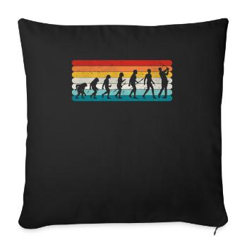 Retro Golf Evolution Vintage Golfers & Golf - Sofakissenbezug 45 x 45 cm - Schwarz - Vorne