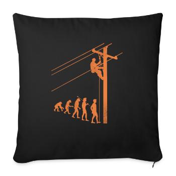 Evolution Of Lineman Electrician Engineers Love My - Sofa pillowcase 17,3'' x 17,3'' (45 x 45 cm) - black - Front