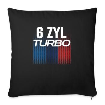 6 cylinder engine with turbo 6 cylinder driver - Sofa pillowcase 17,3'' x 17,3'' (45 x 45 cm) - black - Front