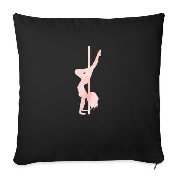 Pole Dance cadeau T-shirt pole-danseuse - Housse de coussin décorative 45 x 45 cm - noir - Devant