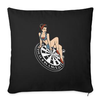 Darts saying design - Sofa pillowcase 17,3'' x 17,3'' (45 x 45 cm) - black - Front