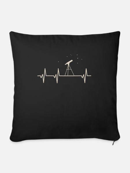 Sternschlag-Herzschlag für Astronomen - Sofakissenbezug 45 x 45 cm - Schwarz