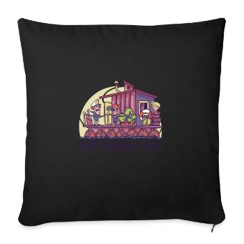 We're Houseboat People We Are Floating House - Sofa pillowcase 17,3'' x 17,3'' (45 x 45 cm) - black - Front