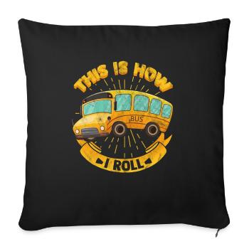 Bus - Sofakissenbezug 45 x 45 cm - Schwarz - Vorne