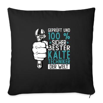 Kältetechniker Geschenk Klimatechniker - Sofakissenbezug 45 x 45 cm - Schwarz - Vorne