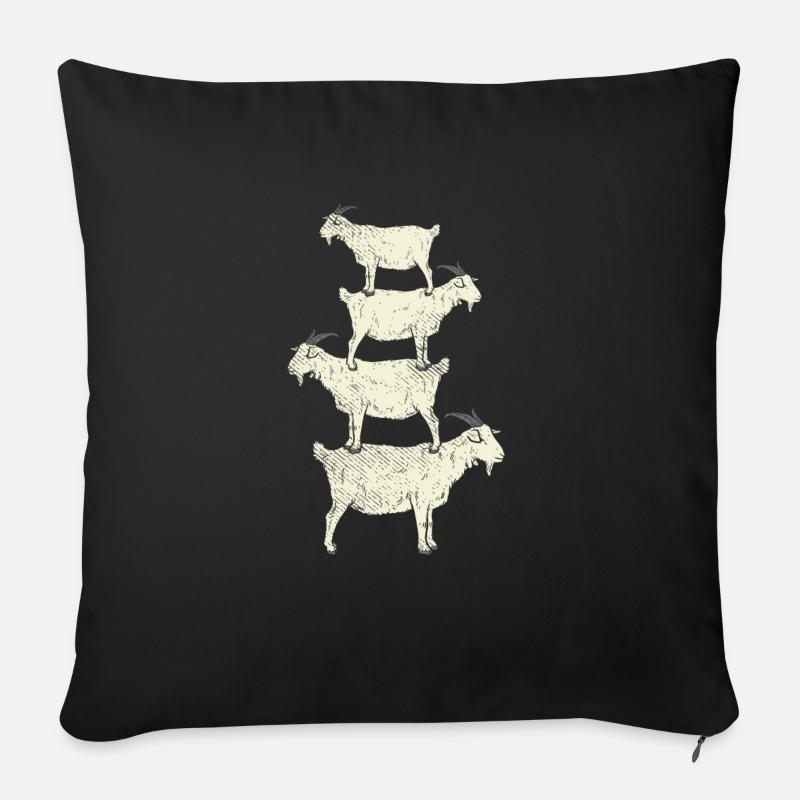 Ziege Ziegen Haustier - Sofakissenbezug 45 x 45 cm - Schwarz