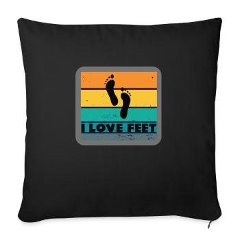 I love feet feet foot fetish retro vintage - Sofa pillowcase 17,3'' x 17,3'' (45 x 45 cm) - black - Front