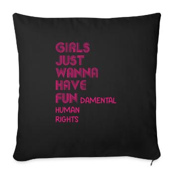 Women's equality - Sofa pillowcase 17,3'' x 17,3'' (45 x 45 cm) - black - Front