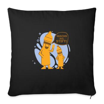 Stift Wachsmalstift Azubi Bruder Geschenkidee - Sofakissenbezug 45 x 45 cm - Schwarz - Vorne