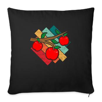 Apple - Sofa pillowcase 17,3'' x 17,3'' (45 x 45 cm) - black - Front