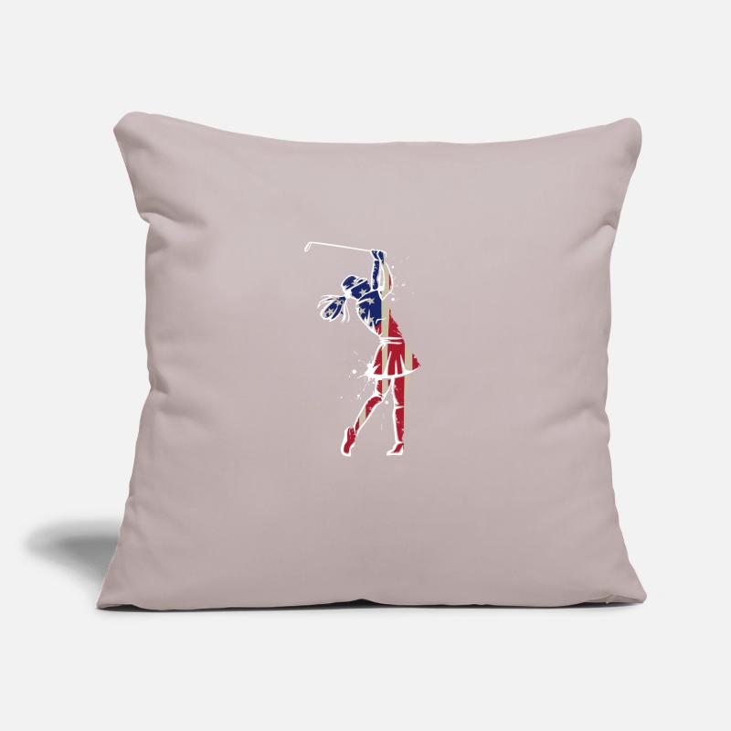 Conception de golf pour une golfeuse Housse de coussin décorative 45 x 45 cm
