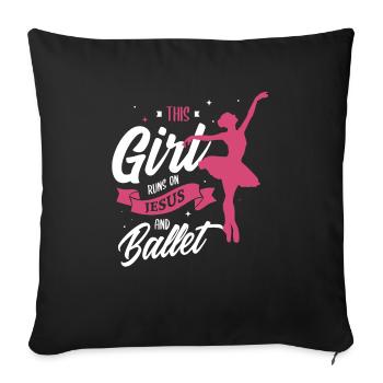 Ballet Gifts for a Ballet Dancer - Sofa pillowcase 17,3'' x 17,3'' (45 x 45 cm) - black - Front