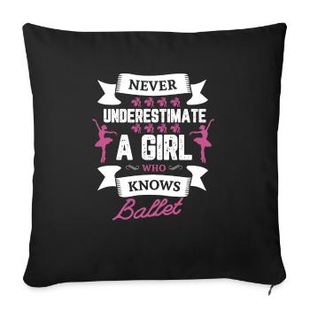 Conception de ballet pour un danseur de ballet - Housse de coussin décorative 45 x 45 cm - noir - Devant