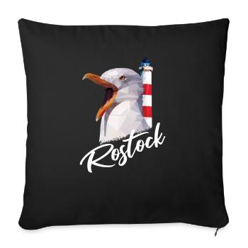 Rostock Hansestadt Rostocker Rostockerin Geschenk - Sofakissenbezug 45 x 45 cm - Schwarz - Vorne