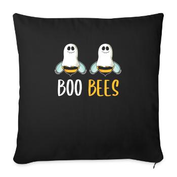 Boo Bees ghost bees - Sofa pillowcase 17,3'' x 17,3'' (45 x 45 cm) - black - Front