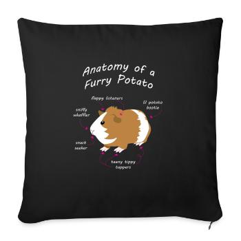 Cadeau pour les propriétaires de cochons d'Inde mignons - Housse de coussin décorative 45 x 45 cm - noir - Devant